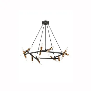 02-8142LF 20 Light Suspended Light Black and Gold