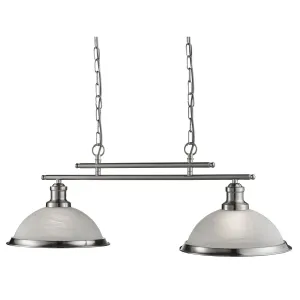 2682-2SS Bistro Satin Silver 2 Light Bar Pendant