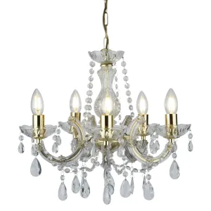 699-5 Marie Therese Polished Brass 5 Light Multi Arm Light