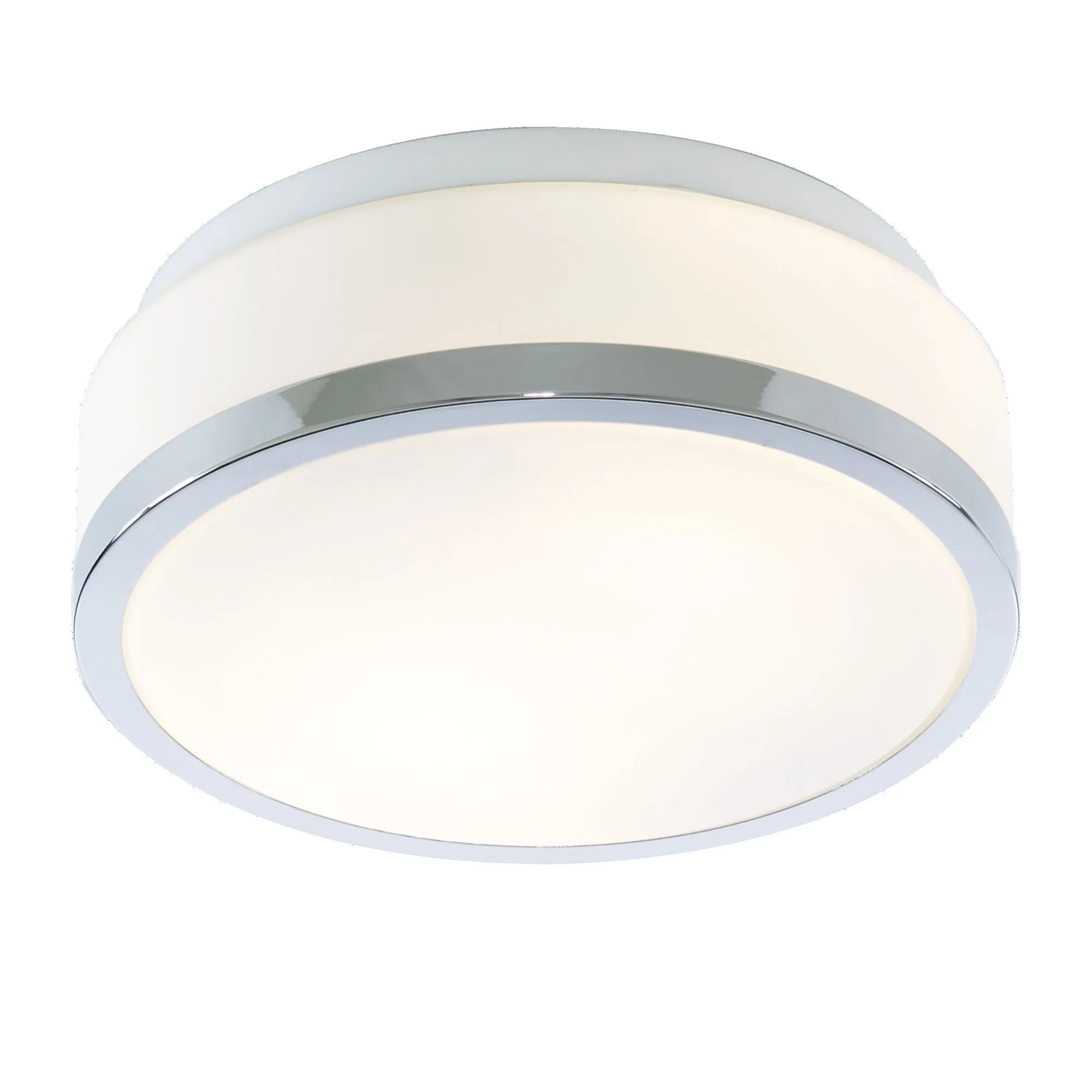 7039-23CC Discs Bathroom 2 Light Flush Ceiling Light White Chrome