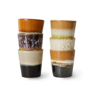 70s Ceramics: Coffee Mugs Soil (Set of 6)