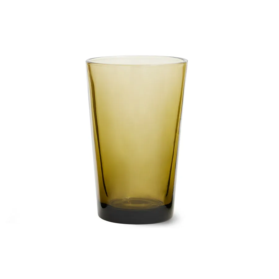 70s Glassware: Tea Glasses Mud Brown (Set of 4)