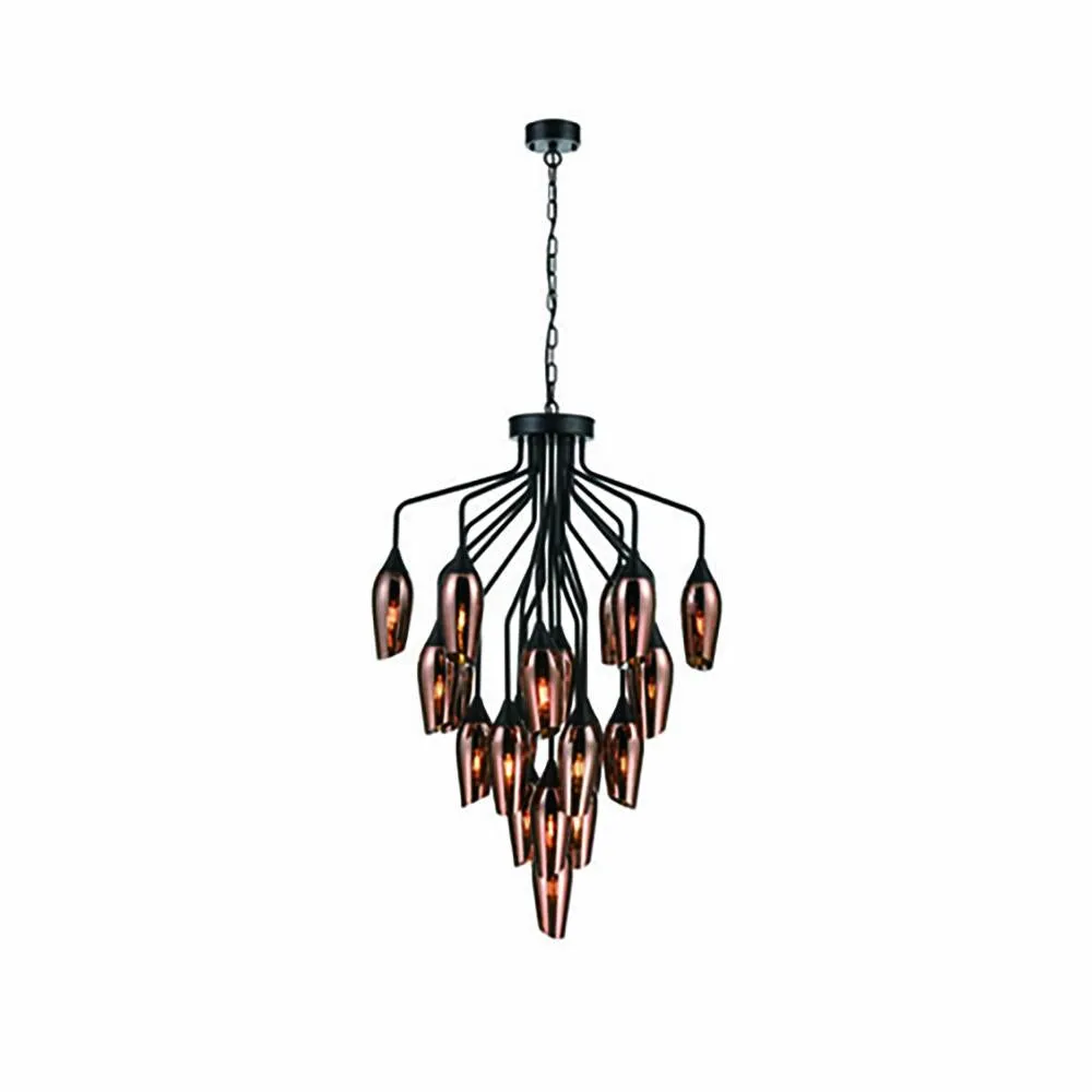 743/22-0242LF 22 Light Suspended Light Matt Black