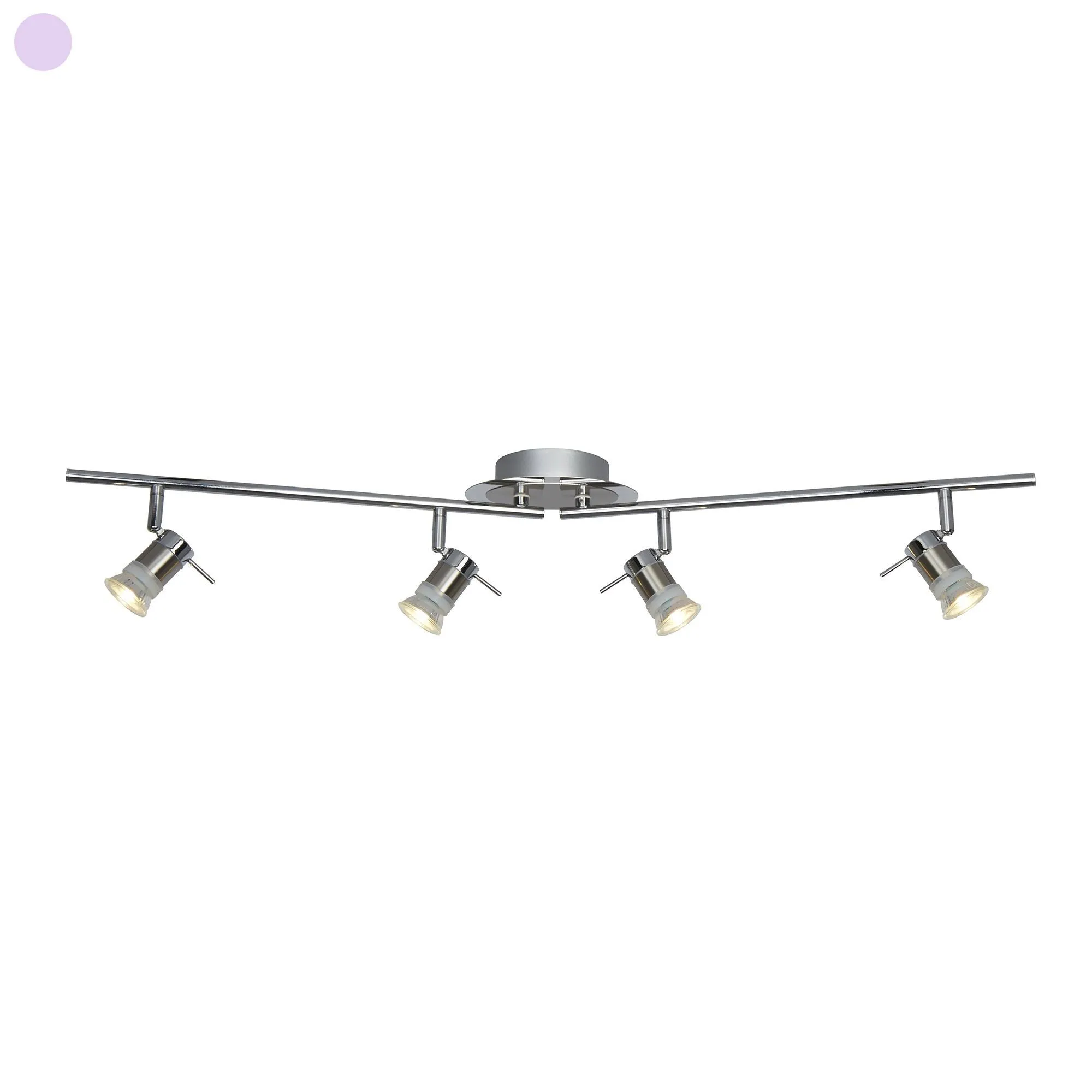 7444CC-LED Aries LED Satin Silver 4 Light Adjustable Bar Spotlight