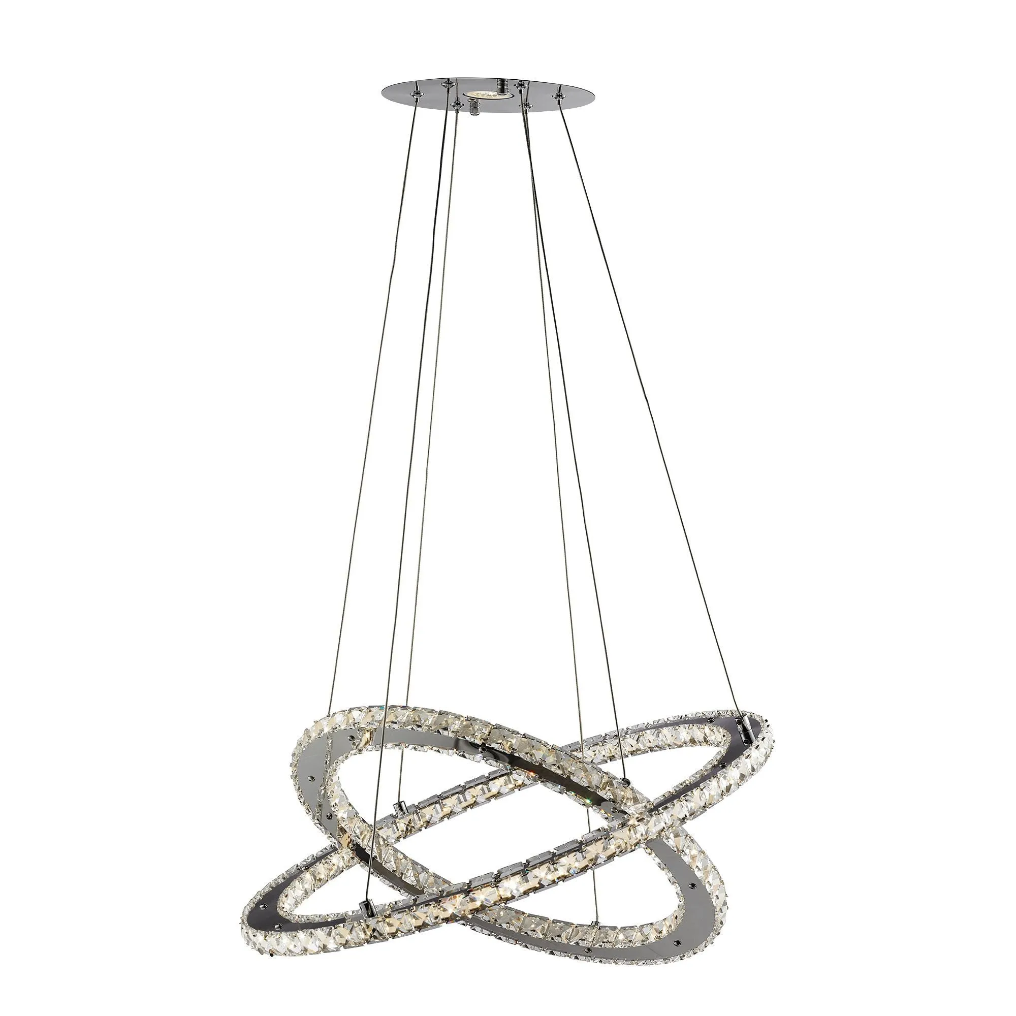 8757-168CC Clover Chrome LED 2 Ring Suspended Light