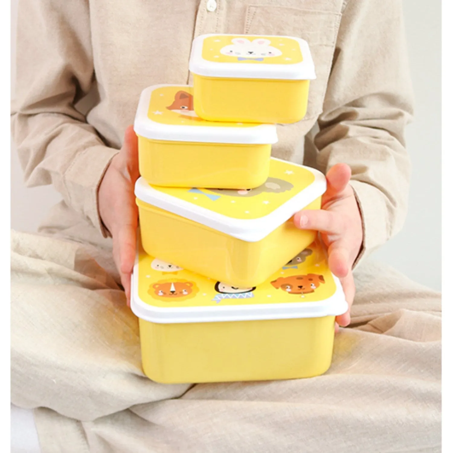 A Little Lovely Company Animal Friends Lunch & Snack Box Set