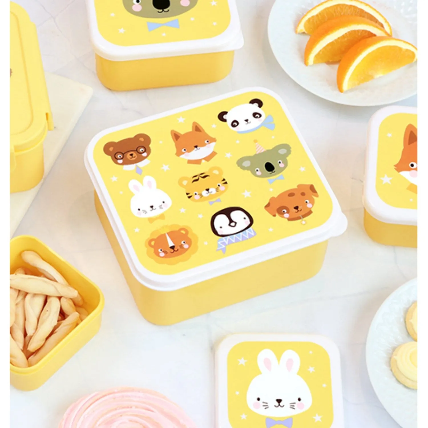 A Little Lovely Company Animal Friends Lunch & Snack Box Set