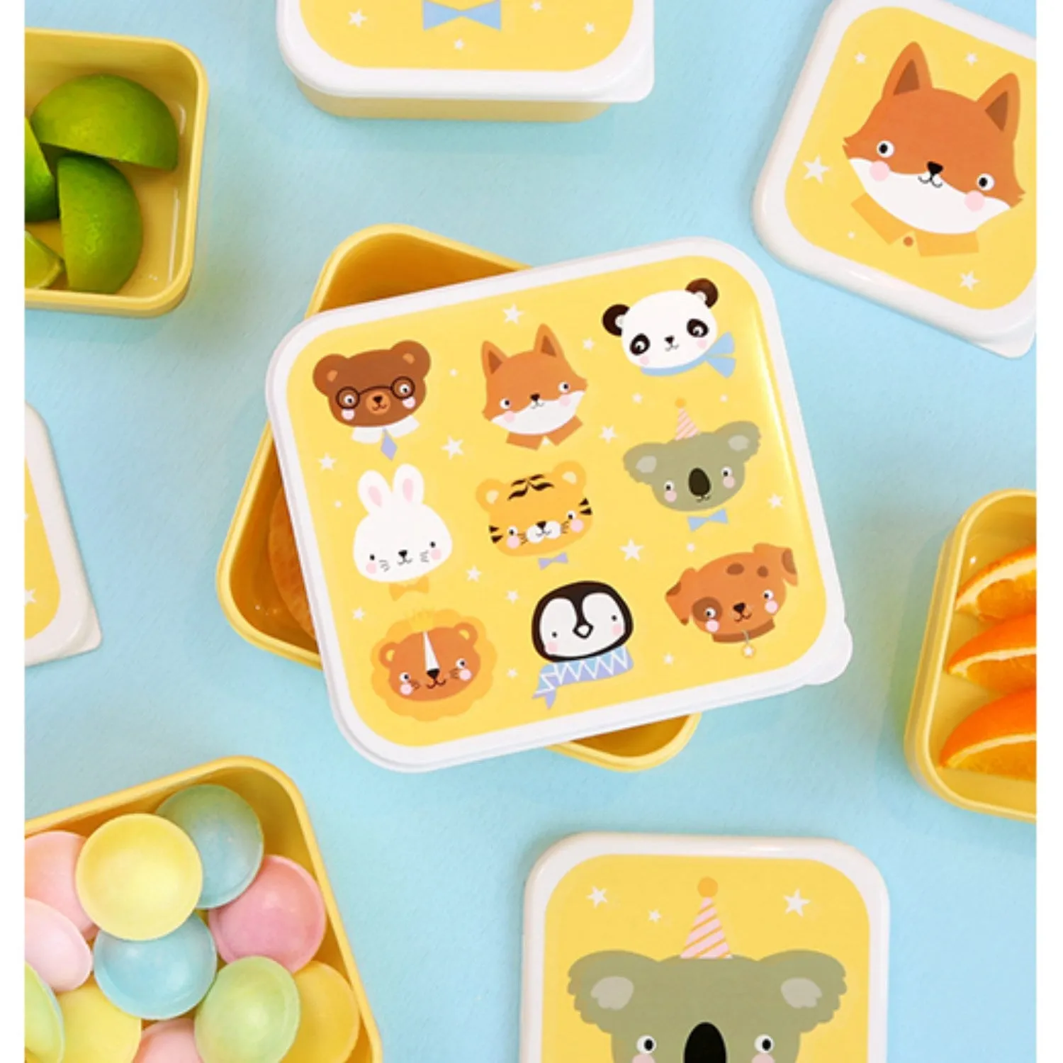 A Little Lovely Company Animal Friends Lunch & Snack Box Set