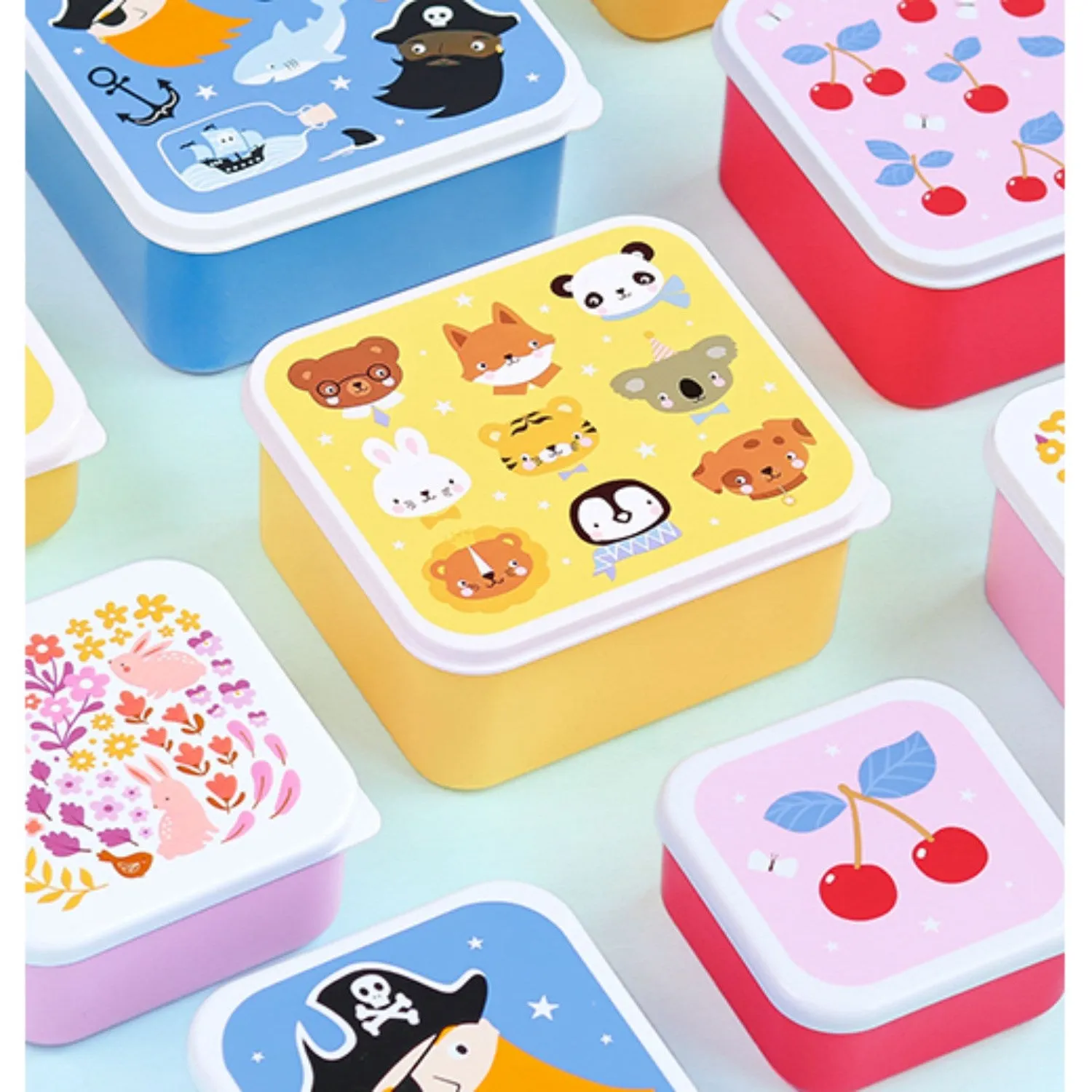 A Little Lovely Company Animal Friends Lunch & Snack Box Set