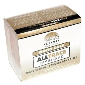 Agrimin All-Trace Biotin Gold Boluses for Cattle