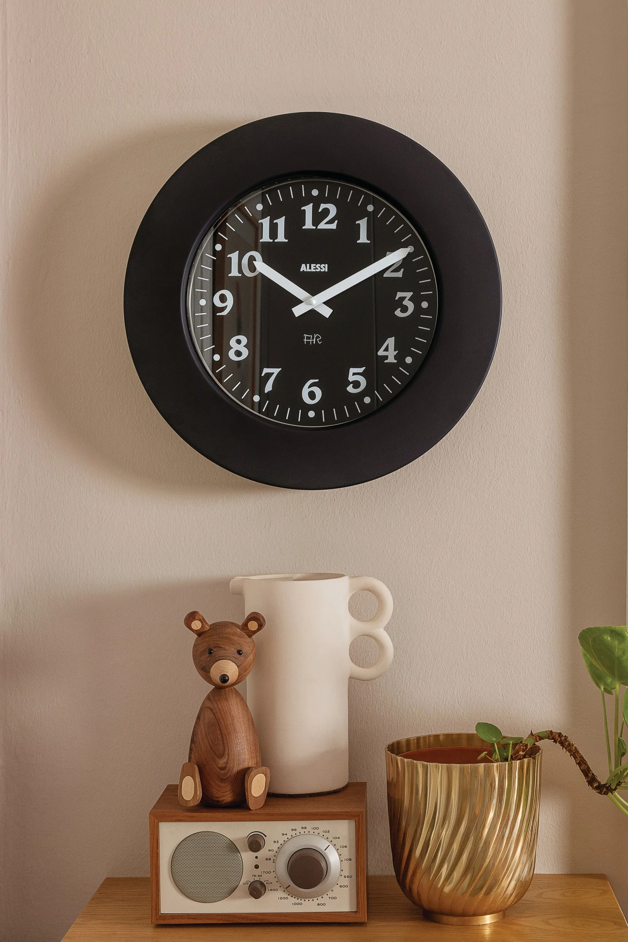 Alessi Momento Wall Clock, Black