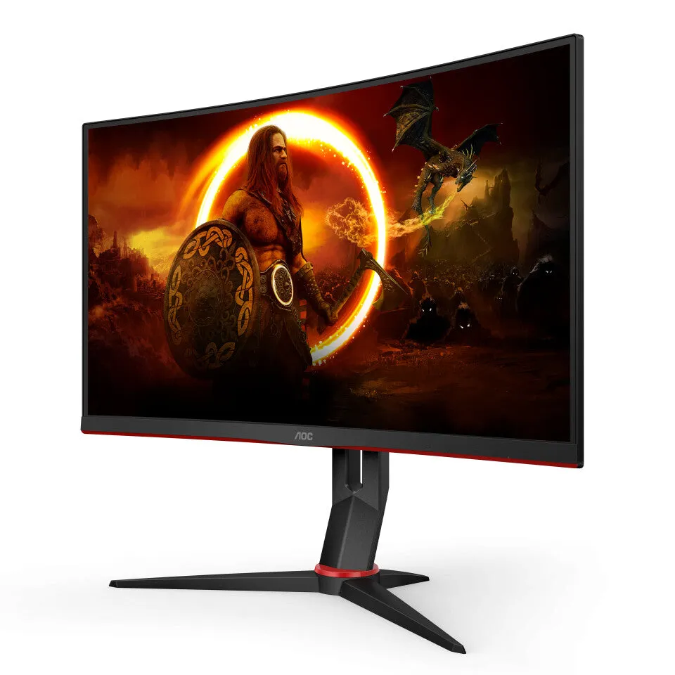 AOC CQ27G2S/BK 27" Curved Gaming Monitor - QHD, 1ms, Height Adjustable, HDR10