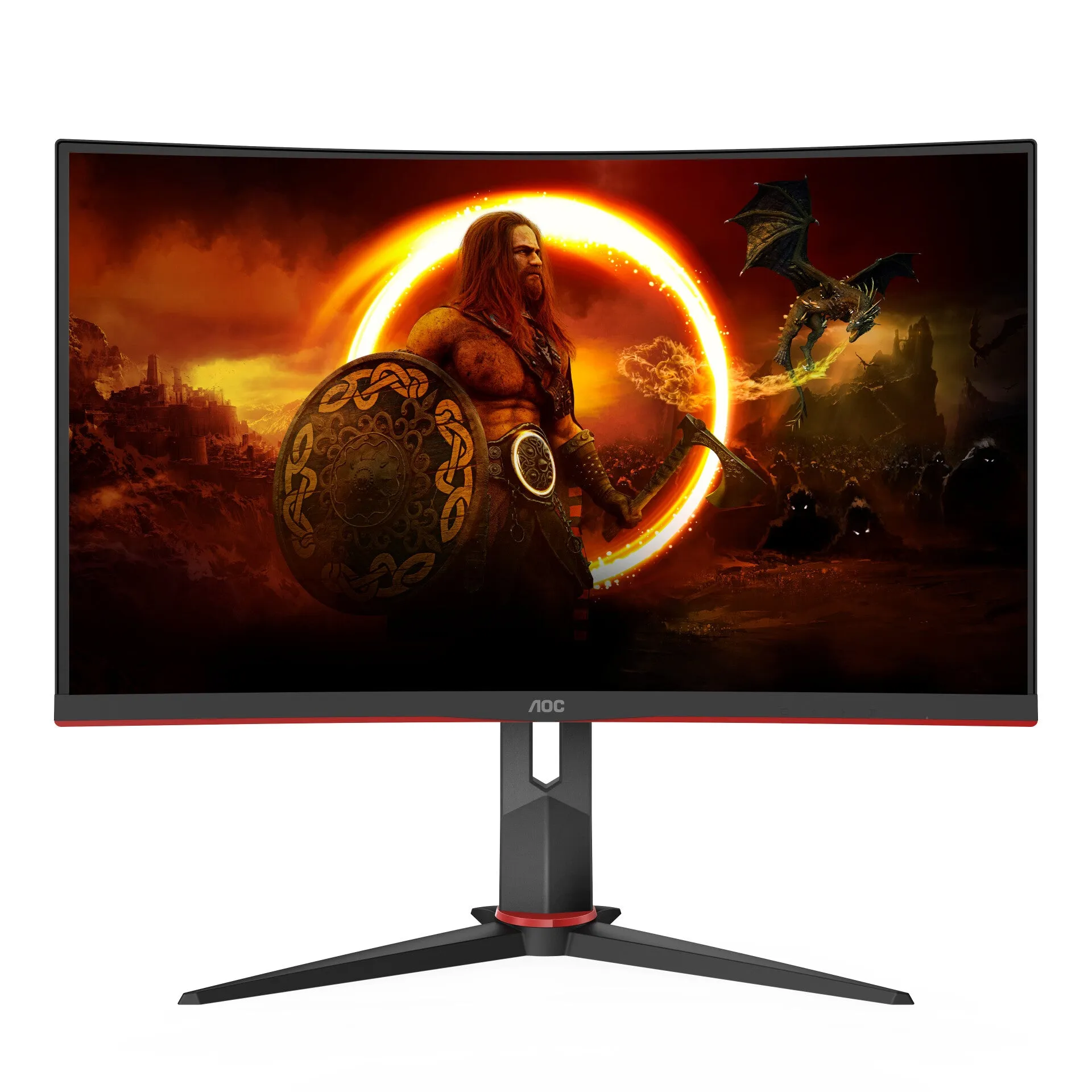AOC CQ27G2S/BK 27" Curved Gaming Monitor - QHD, 1ms, Height Adjustable, HDR10