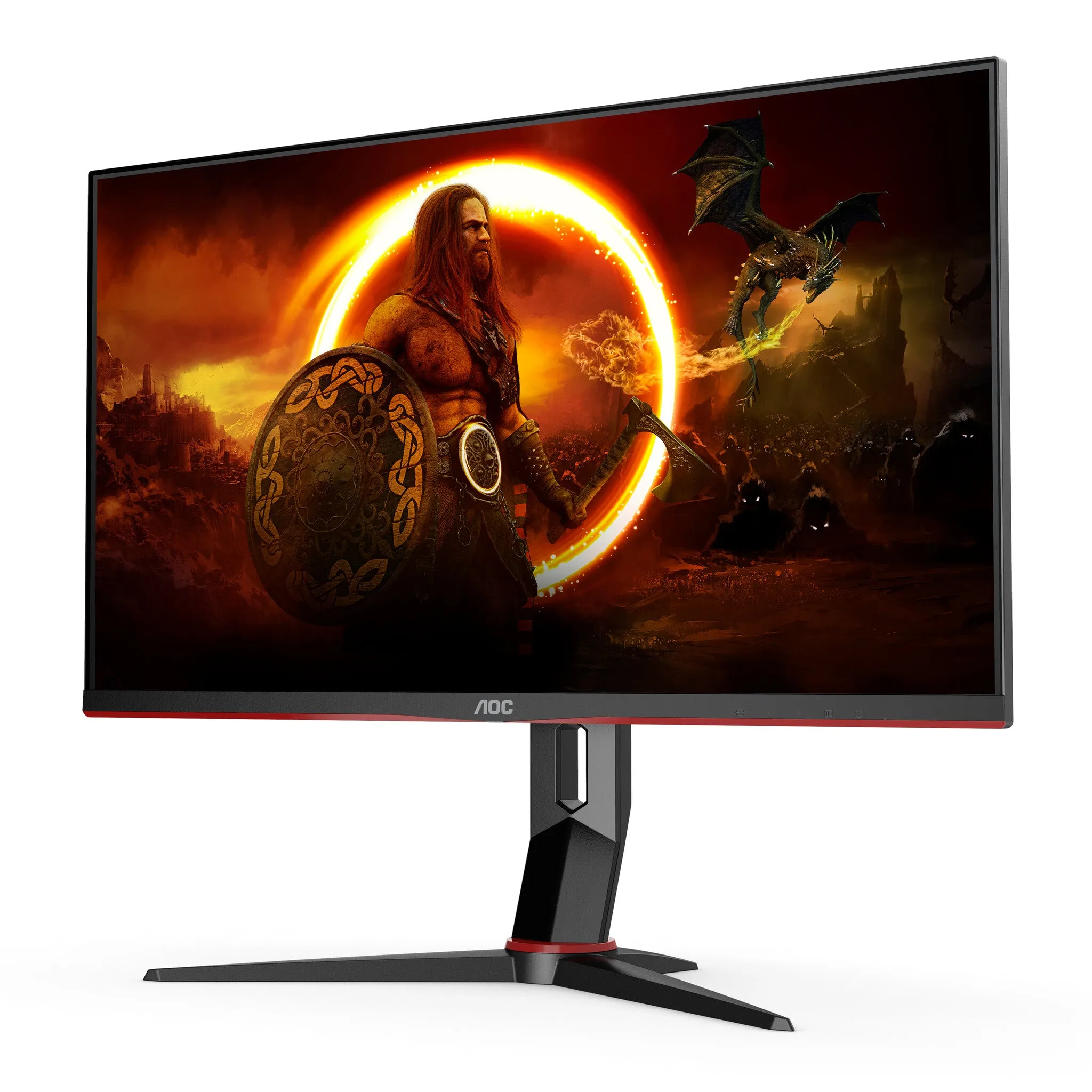AOC G2U28G2XU2/BK 28" 4K Ultra HD Gaming Monitor - 144Hz, 1ms, IPS, G-Sync, FreeSync, Height Adjustable, Speakers, Black and Red
