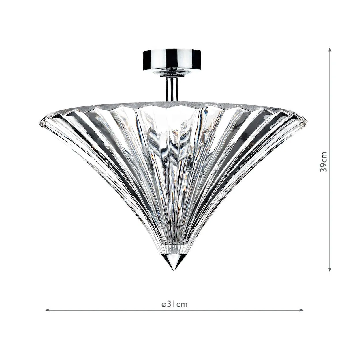 ARD5350 3 Light Semi Flush Light Polished Chrome