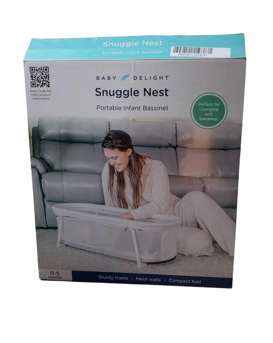 Baby Delight Snuggle Nest Portable Infant Bassinet, Driftwood Grey