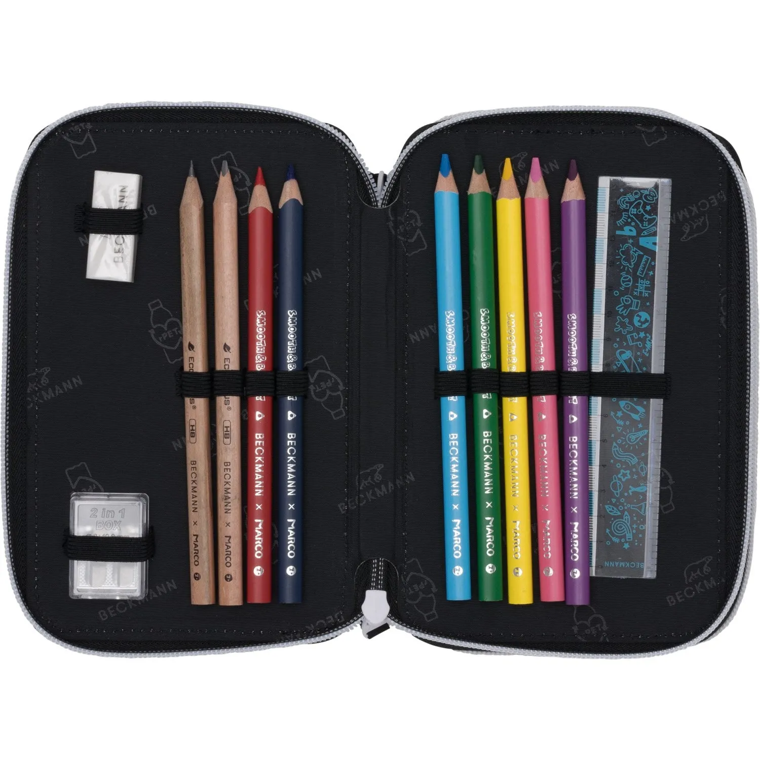 Beckmann Magic League Tre-lags Pencil Case M/Indhold