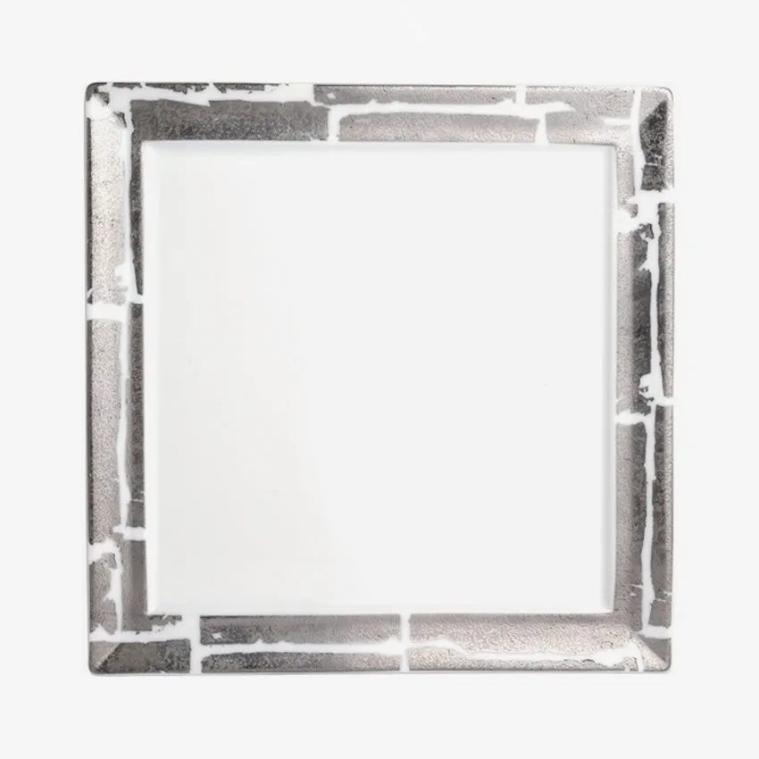 Bernardaud | Feuille d'Argent Wallis Salad Plate - White & Platinum