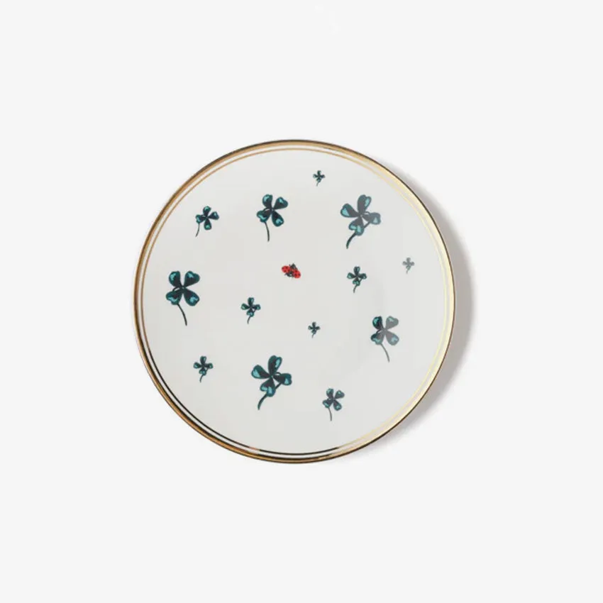 Bitossi Home | La Tavola Scomposta Plate - Clover & Ladybug