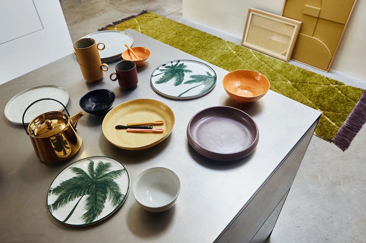 Bold & Basic Ceramics: Pasta Plate Yellow/Brown (Set of 2)