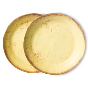 Bold & Basic Ceramics: Pasta Plate Yellow/Brown (Set of 2)