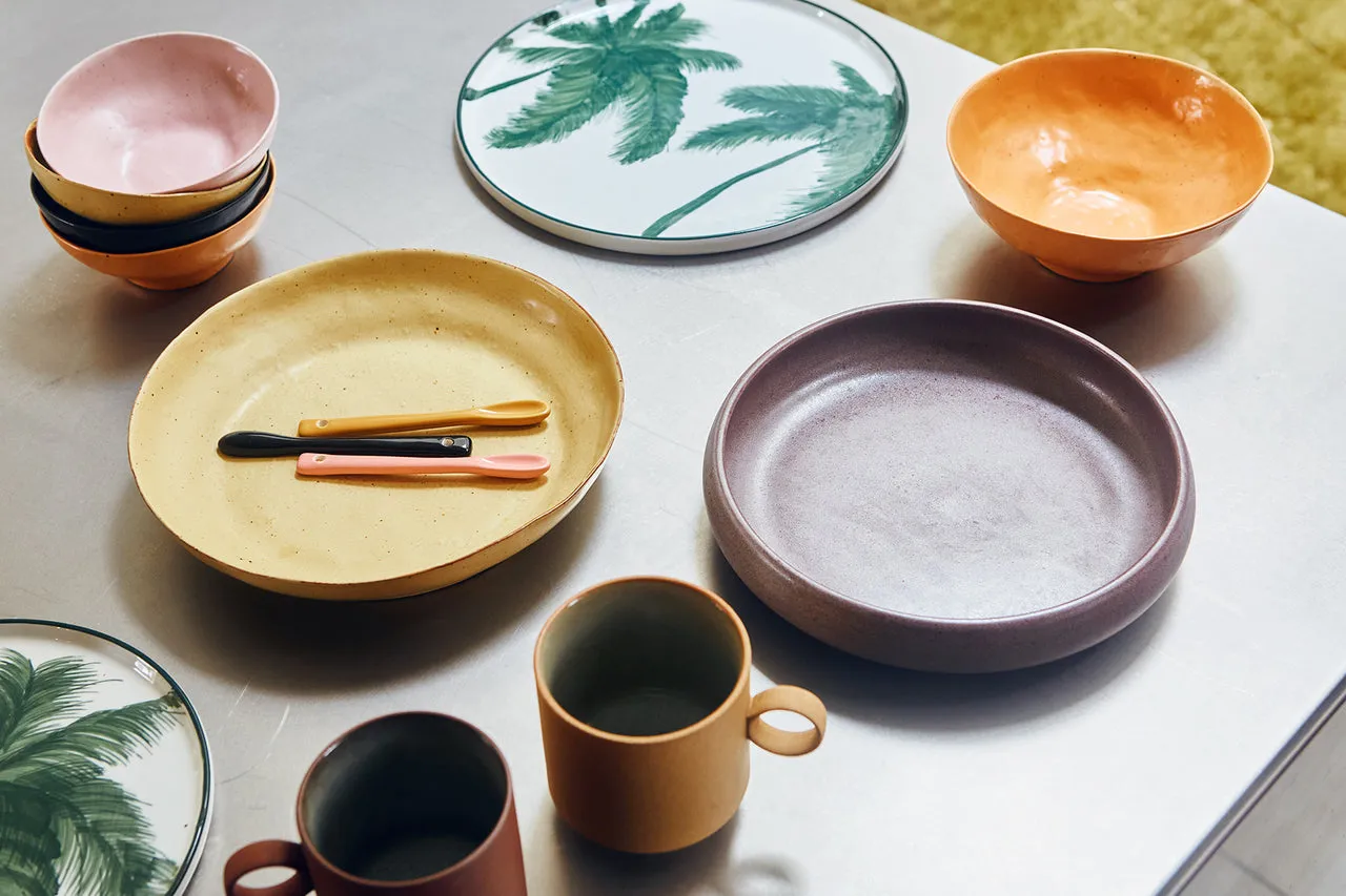 Bold & Basic Ceramics: Pasta Plate Yellow/Brown (Set of 2)