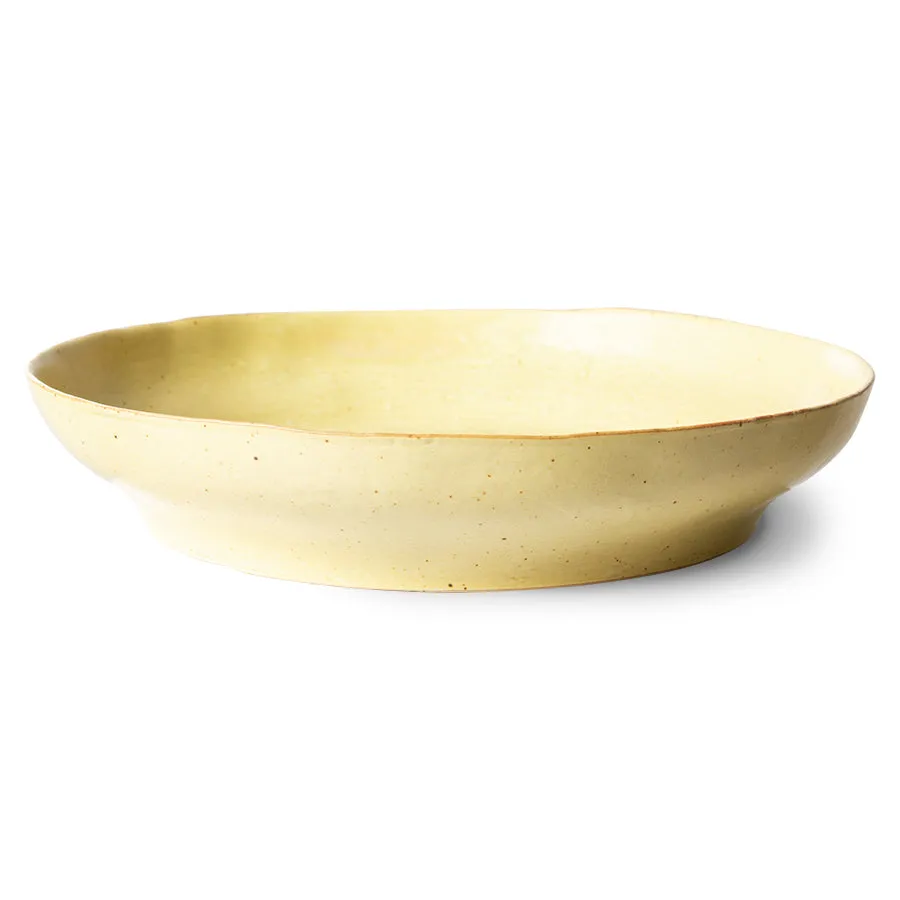 Bold & Basic Ceramics: Pasta Plate Yellow/Brown (Set of 2)