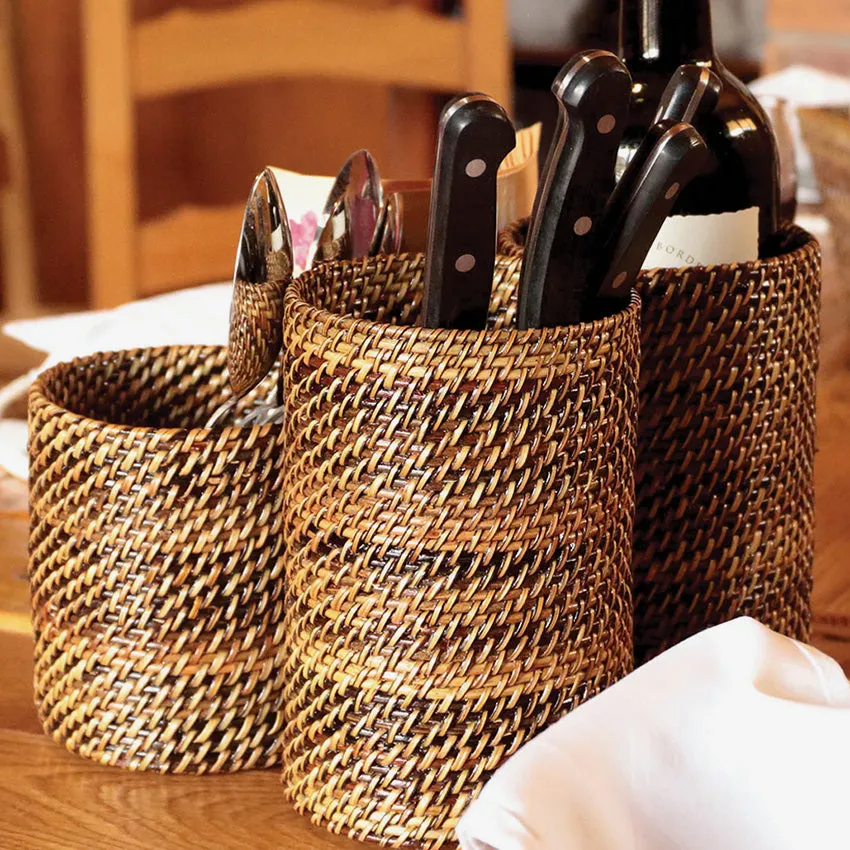 Calaisio | Woven Flatware Caddy Holder With 4 Compartments