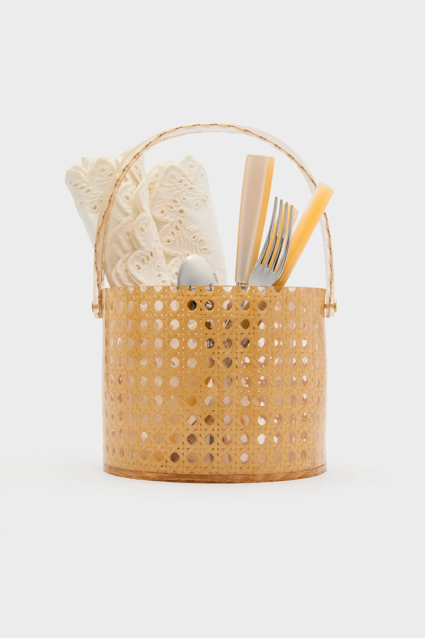 Cane Acrylic Utensil Caddy