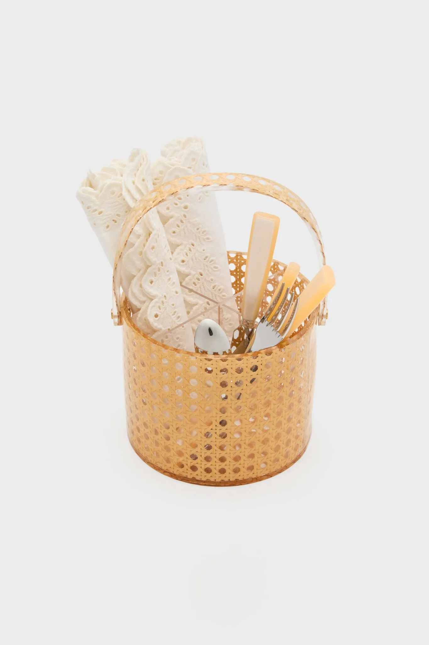 Cane Acrylic Utensil Caddy