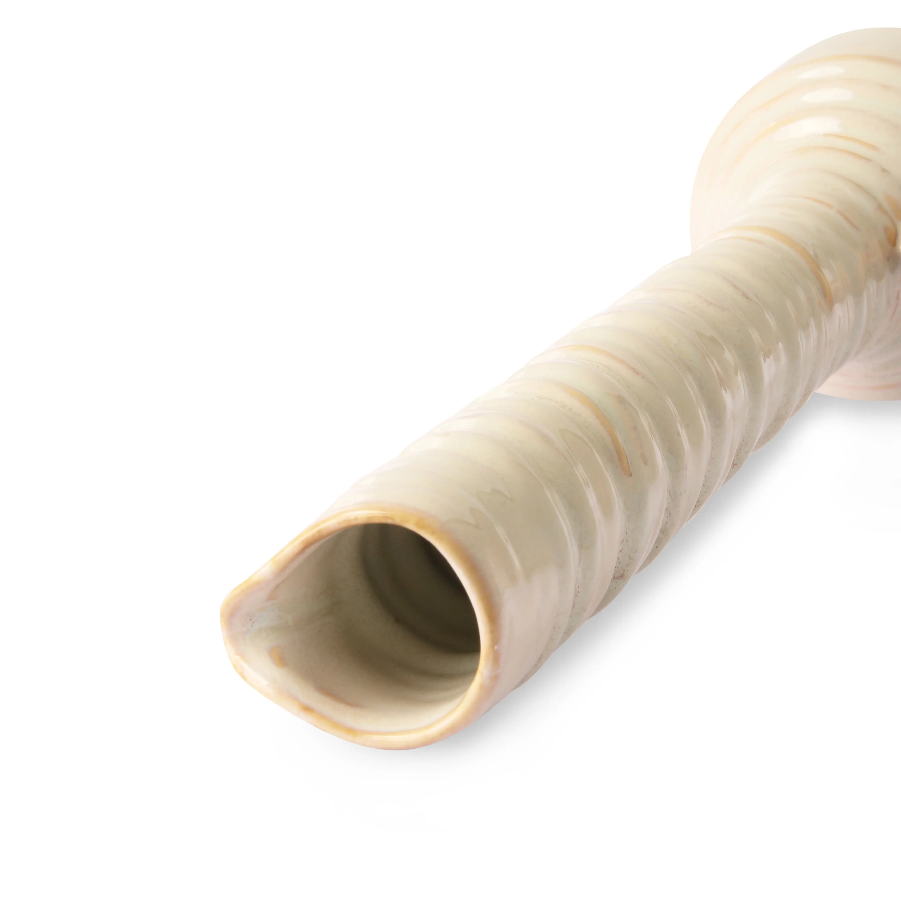 Ceramic Glazed Flower Vase - Cream