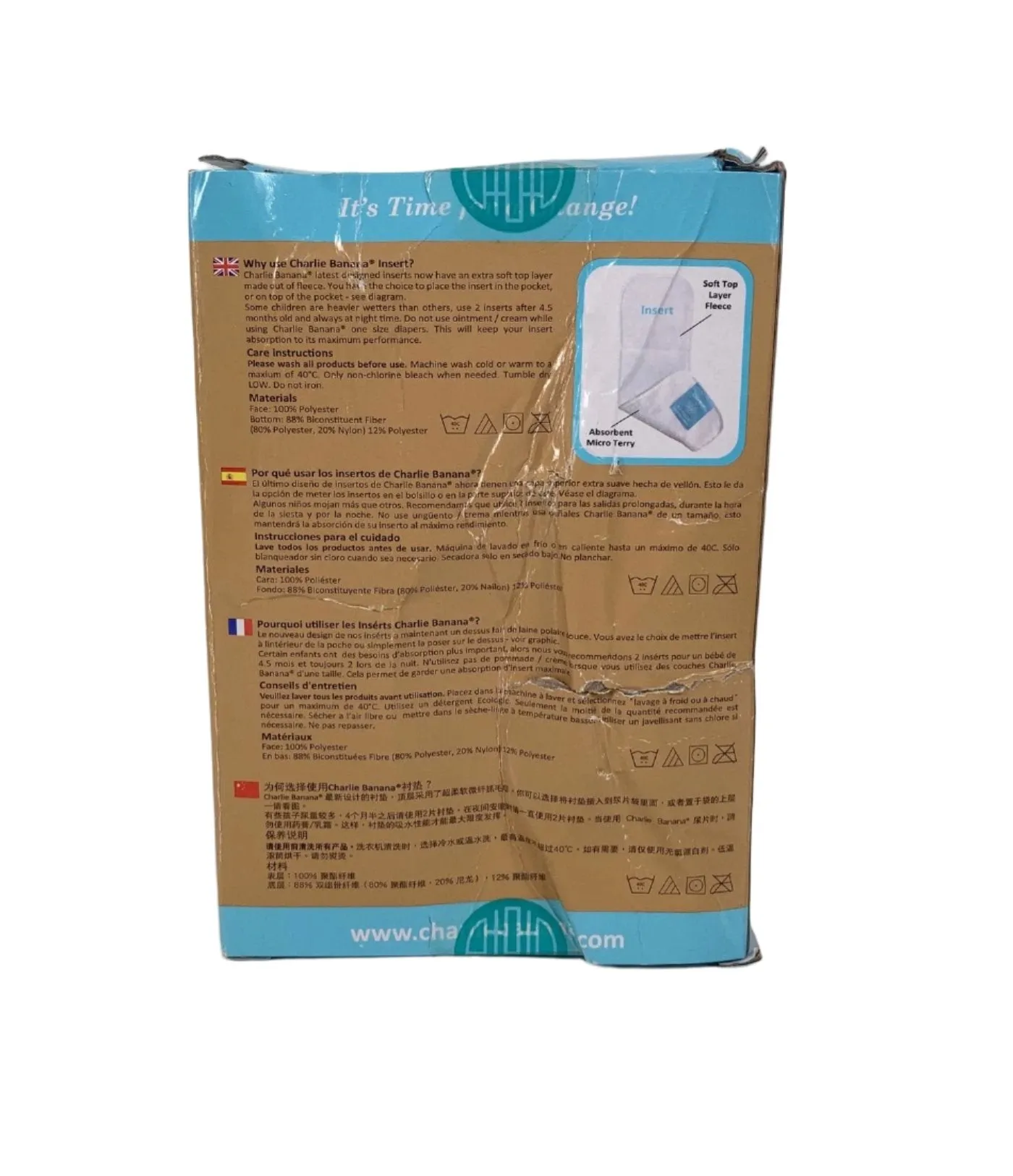 Charlie Banana Cloth Diaper Inserts, One Size, 3 Pack