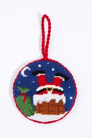 Chimney Santa Needlepoint Ornament