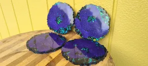 DEEP PURPLE & BLACK OPAL COASTER SET