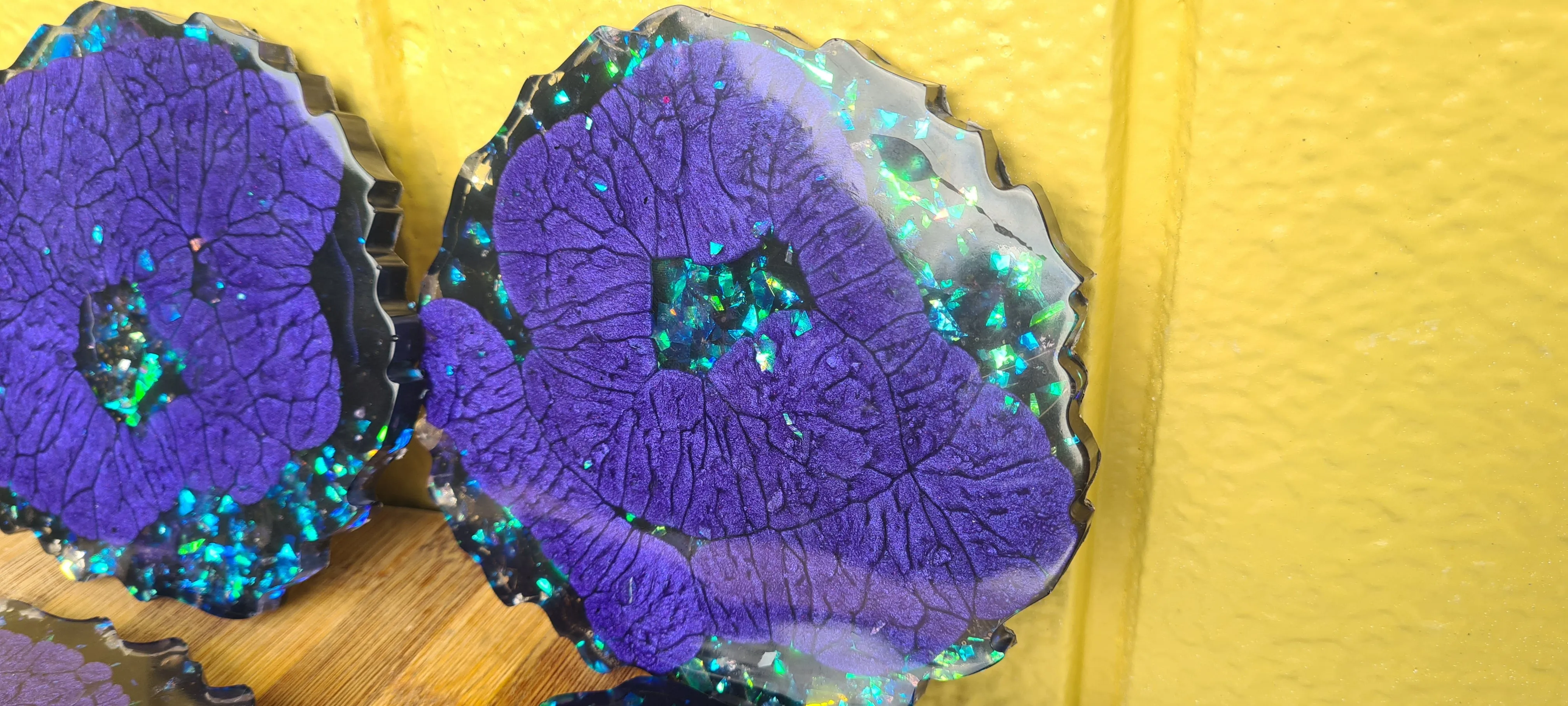 DEEP PURPLE & BLACK OPAL COASTER SET