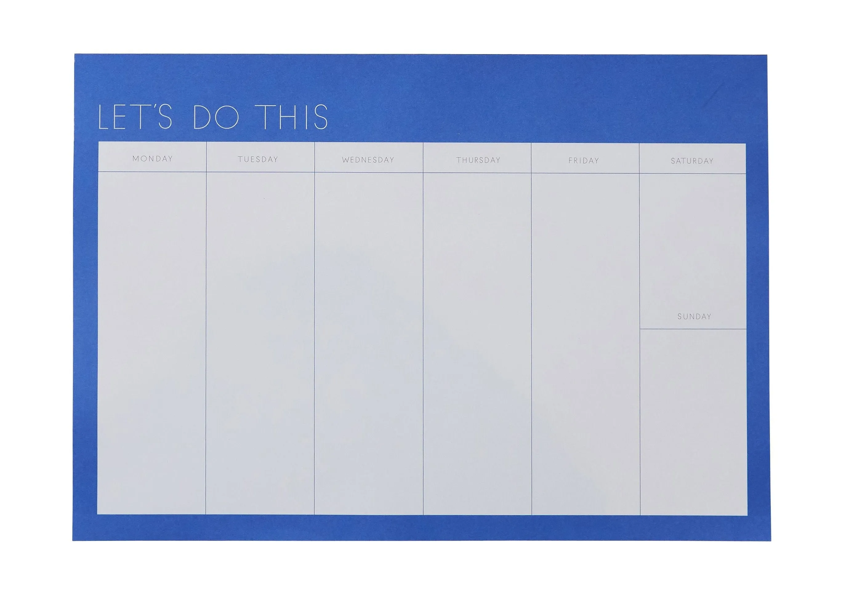 Design Letters Weekly Planner, Cobalt Blue
