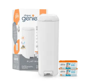 Diaper Genie Platinum Pail Gift Set, Lily White
