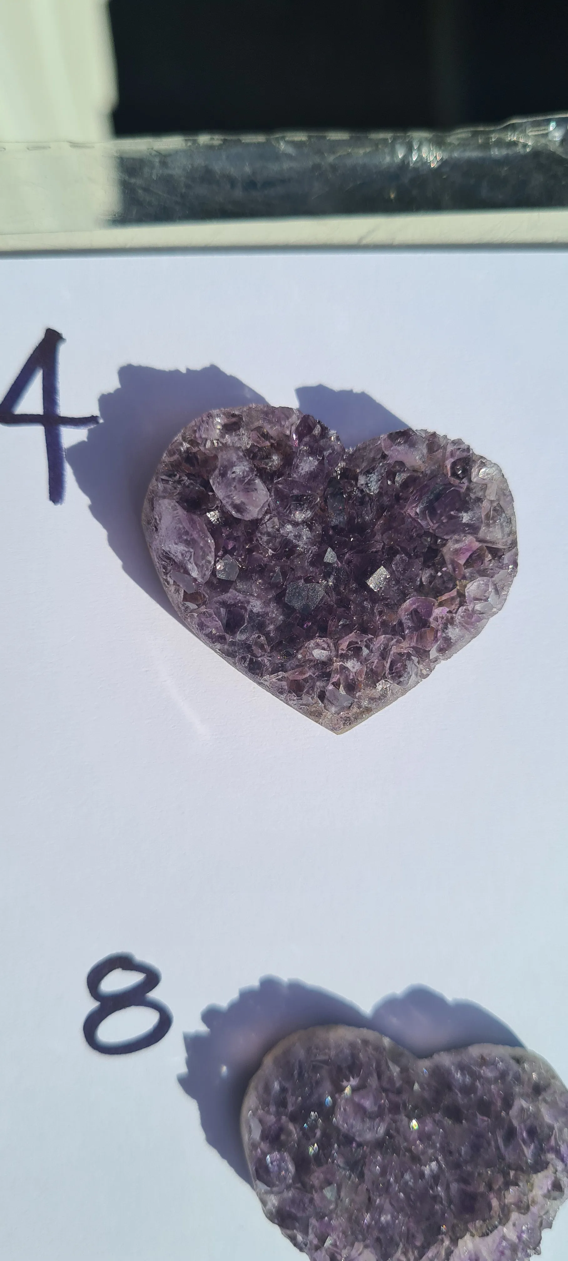 DRUZY AMETHYST CRYSTAL HEARTS 4-5CM