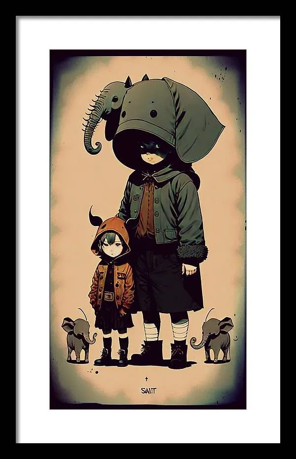 Elephant Pack - Framed Print