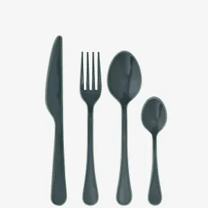 Enamel Cutlery - Anthracite & Green