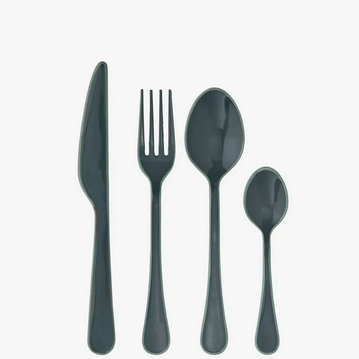Enamel Cutlery - Anthracite & Green