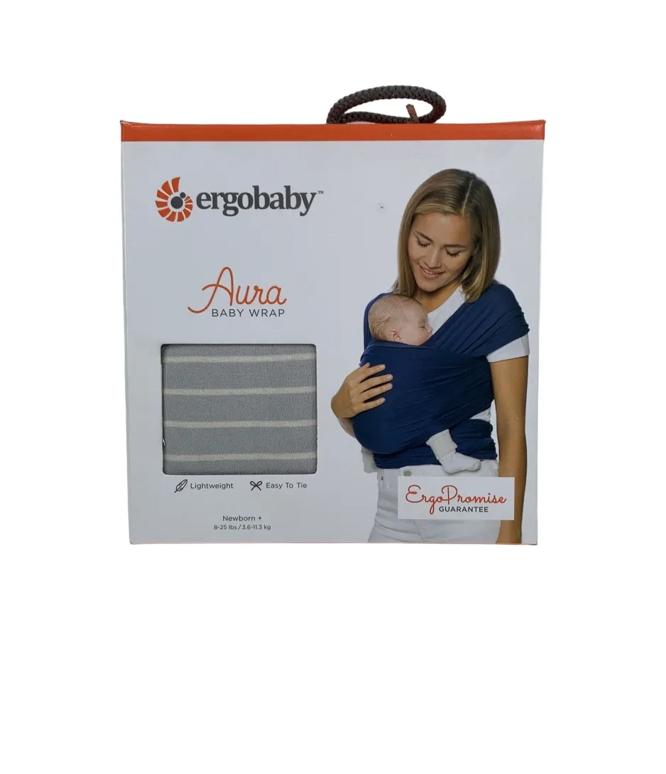 Ergobaby Aura Baby Wrap, Grey Stripe