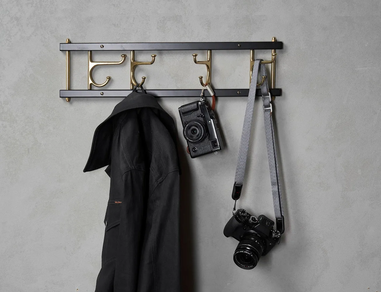 Essem Design Maxi 4 Decorative Hook Strip, White/Brass