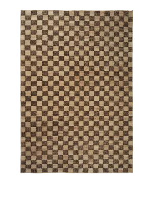 Ferm Living Check Wool Jute Rug 200 X 300 Coffee/Natural