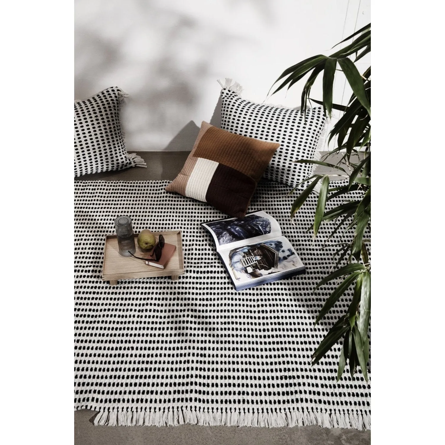 Ferm Living Way Outdoor Rug White Blue, 200x140 Cm