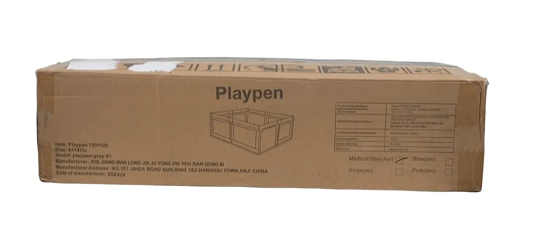 Flying Fish Playpen, 47 x 47, Gray