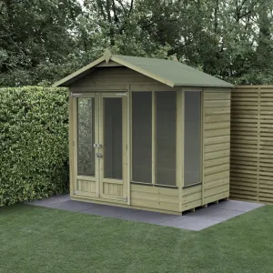 Forest Garden Beckwood Apex Summerhouse 6x8 - Double Door - 5 Windows