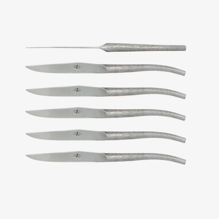 Forge de Laguiole | Philippe Starck 6 Table Knives, Full Handle, Stainless Steel