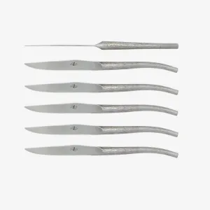 Forge de Laguiole | Philippe Starck 6 Table Knives, Full Handle, Stainless Steel