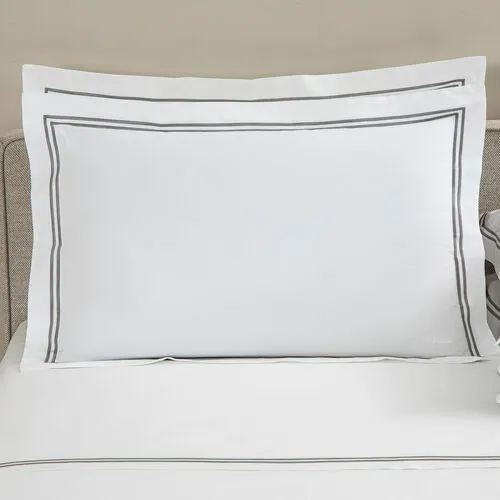 Frette | Hotel Classic Standard Sham - White&Grey